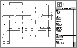 Crossword atari screenshot
